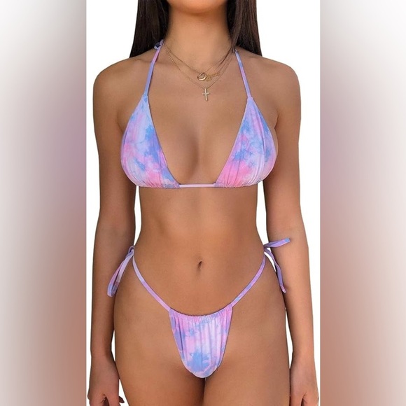 Triangle Bikini Set Tie Dye - Picture 1 of 8